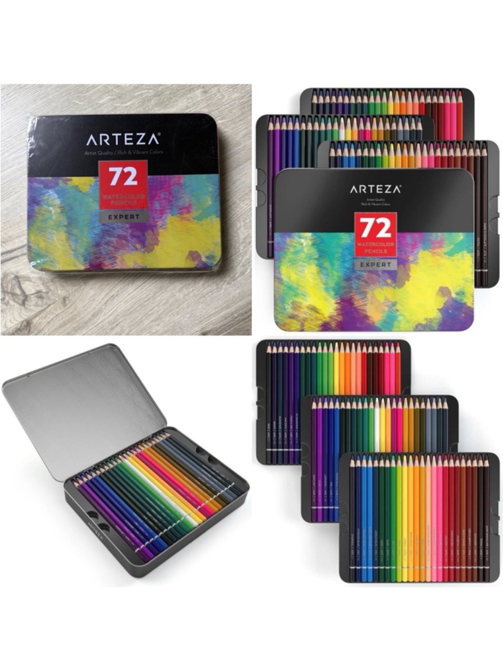 Arteza Expert Professional 72 Watercolor Colored Pencils Set Unopened coloring